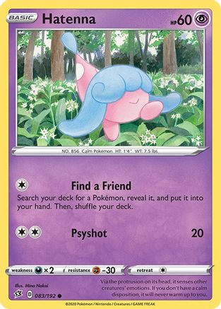 Hatenna 83/192 - SWSH02 Rebel Clash Reverse Holofoil - Poke-Collect
