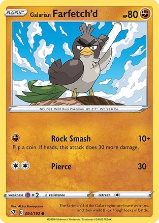 Galarian Farfetch'd 94/192 - SWSH02 Rebel Clash - Poke-Collect