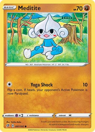 Meditite 97/192 - SWSH02 Rebel Clash Reverse Holofoil - Poke-Collect