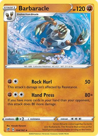 Barbaracle 104/192 - SWSH02 Rebel Clash Reverse Holofoil - Poke-Collect