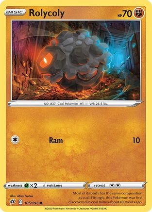 Rolycoly 105/192 - SWSH02 Rebel Clash Reverse Holofoil - Poke-Collect