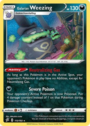 Galarian Weezing 113/192 - SWSH02 Rebel Clash Holofoil - Poke-Collect