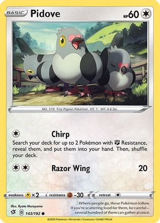 Pidove 143/192 - SWSH02 Rebel Clash Reverse Holofoil - Poke-Collect