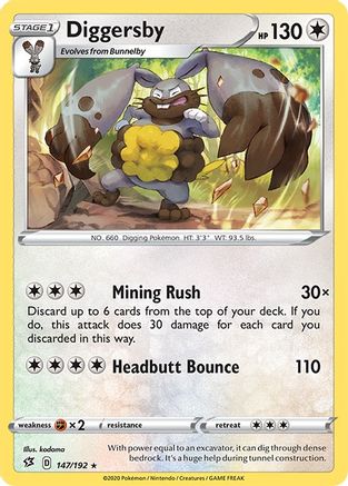 Diggersby 147/192 - SWSH02 Rebel Clash Reverse Holofoil - Poke-Collect
