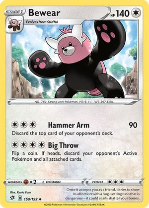 Bewear 150/192 - SWSH02 Rebel Clash Reverse Holofoil - Poke-Collect