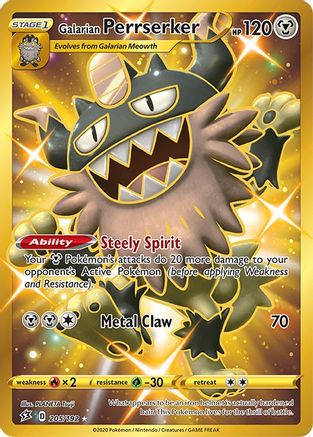 Galarian Perrserker (Secret) 205/192 - SWSH02 Rebel Clash Holofoil - Poke-Collect