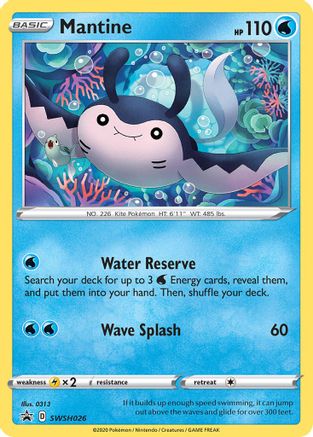 Mantine - SWSH026 SWSH026/307 - SWSH Sword & Shield Promo Cards Holofoil - Poke-Collect