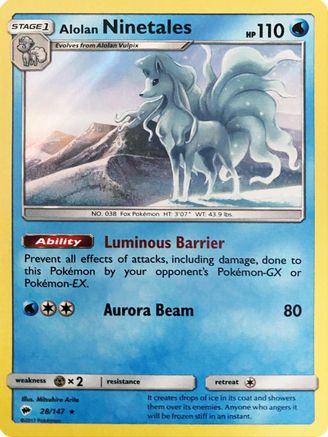 Alolan Ninetales - 28/147 (Water Web Holo) 28 - Miscellaneous Cards & Products Holofoil - Poke-Collect