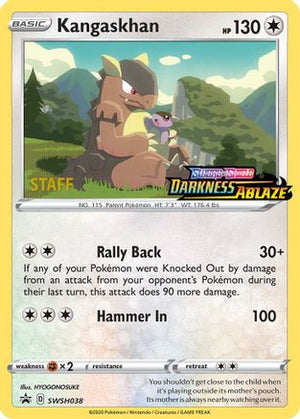 Kangaskhan - SWSH038 (Prerelease) [Staff] SWSH038 - SWSH Sword & Shield Promo Cards Holofoil - Poke-Collect
