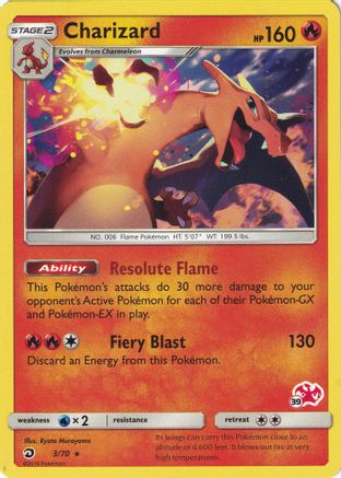 Charizard - 3/70 (#39 Charizard Stamped) 3 - Battle Academy - Poke-Collect