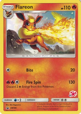 Flareon - SM186 (#27 Charizard Stamped) SM186 - Battle Academy - Poke-Collect