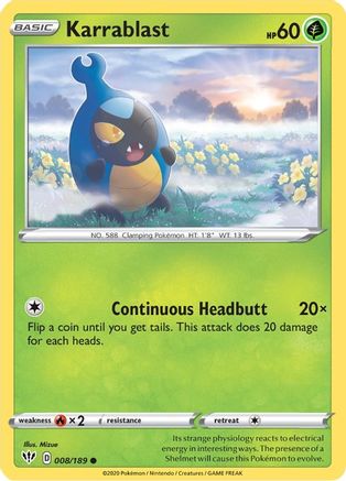 Karrablast 8/189 - SWSH03 Darkness Ablaze - Poke-Collect