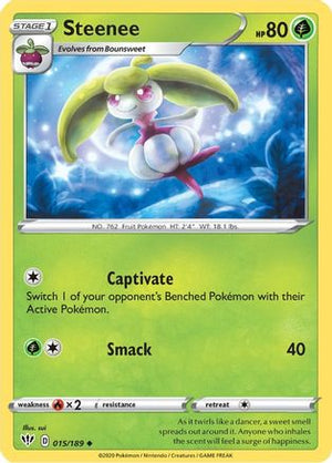 Steenee 15/189 - Darkness Ablaze Reverse Holofoil - Poke-Collect