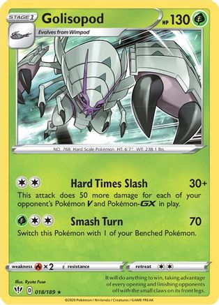 Golisopod 18/189 - SWSH03 Darkness Ablaze Holofoil - Poke-Collect