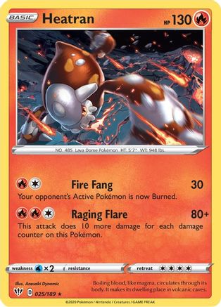 Heatran 25/189 - SWSH03 Darkness Ablaze Holofoil - Poke-Collect