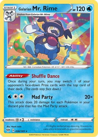 Galarian Mr. Rime 36/189 - SWSH03 Darkness Ablaze - Poke-Collect