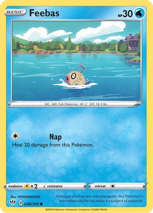 Feebas 38/189 - SWSH03 Darkness Ablaze Reverse Holofoil - Poke-Collect
