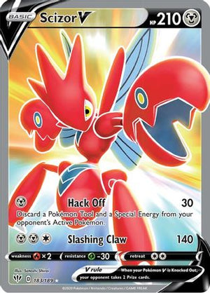 Scizor V (Full Art) 183/189 - SWSH03 Darkness Ablaze Holofoil - Poke-Collect