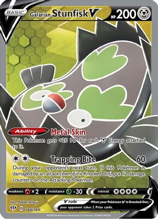 Galarian Stunfisk V (Full Art) 184/189 - SWSH03 Darkness Ablaze Holofoil - Poke-Collect