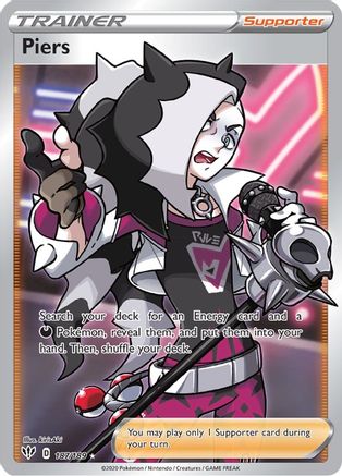 Piers (Full Art) 187/189 - SWSH03 Darkness Ablaze Holofoil - Poke-Collect