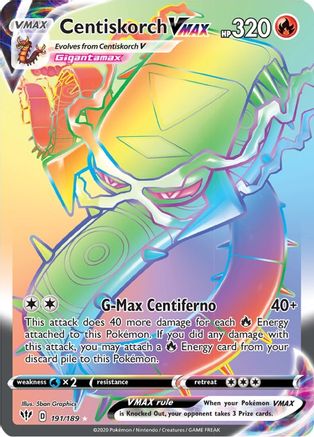 Centiskorch VMAX (Secret) 191/189 - SWSH03 Darkness Ablaze Holofoil - Poke-Collect