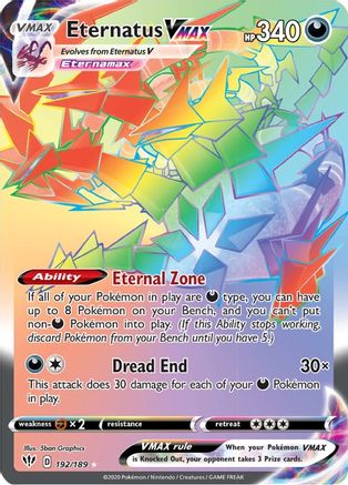 Eternatus VMAX (Secret) 192/189 - SWSH03 Darkness Ablaze Holofoil - Poke-Collect