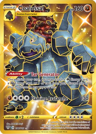 Coalossal (Secret) 198/189 - SWSH03 Darkness Ablaze Holofoil - Poke-Collect