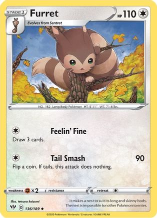 Furret 136/189 - SWSH03 Darkness Ablaze - Poke-Collect
