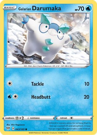 Galarian Darumaka 43/189 - SWSH03 Darkness Ablaze - Poke-Collect