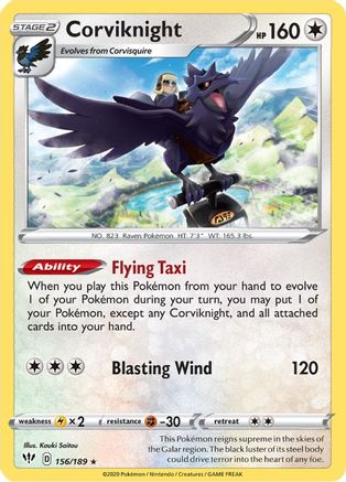 Corviknight 156/189 - SWSH03 Darkness Ablaze Reverse Holofoil - Poke-Collect