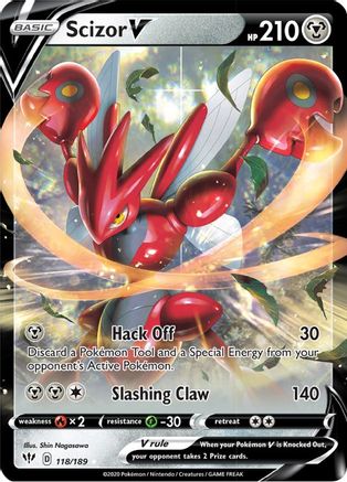 Scizor V 118/189 - SWSH03 Darkness Ablaze Holofoil - Poke-Collect