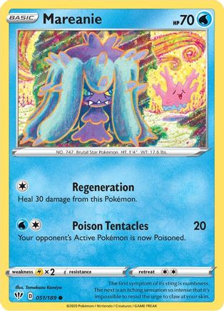 Mareanie 51/189 - SWSH03 Darkness Ablaze Reverse Holofoil - Poke-Collect