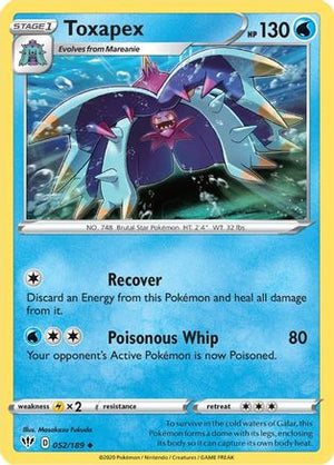 Toxapex 52/189 - Darkness Ablaze Reverse Holofoil - Poke-Collect