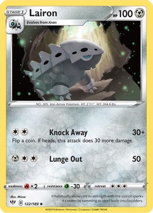 Lairon 122/189 - SWSH03 Darkness Ablaze Reverse Holofoil - Poke-Collect