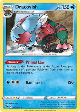 Dracovish 53/189 - SWSH03 Darkness Ablaze Reverse Holofoil - Poke-Collect