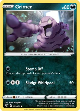 Grimer 100/189 - SWSH03 Darkness Ablaze Reverse Holofoil - Poke-Collect