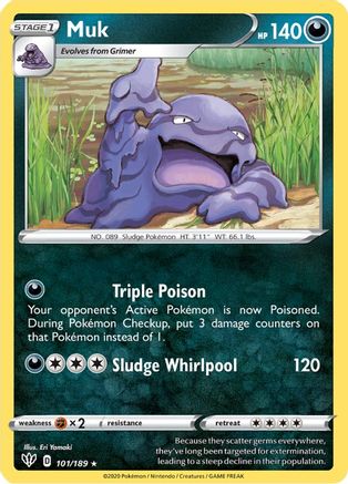 Muk 101/189 - SWSH03 Darkness Ablaze Reverse Holofoil - Poke-Collect