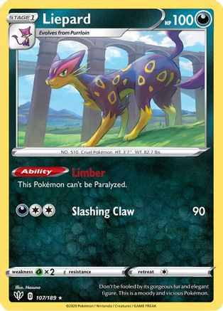 Liepard 107/189 - SWSH03 Darkness Ablaze - Poke-Collect