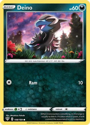 Deino 108/189 - SWSH03 Darkness Ablaze Reverse Holofoil - Poke-Collect