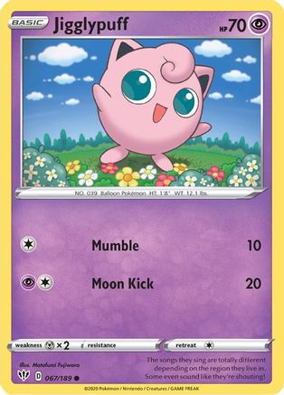 Jigglypuff 67/189 - SWSH03 Darkness Ablaze - Poke-Collect