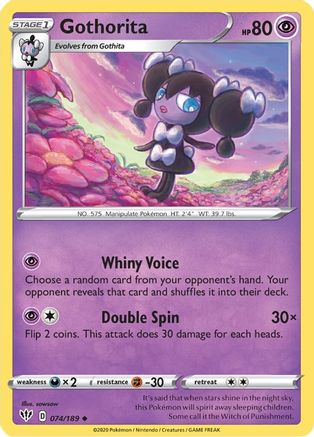 Gothorita 74/189 - SWSH03 Darkness Ablaze Reverse Holofoil - Poke-Collect