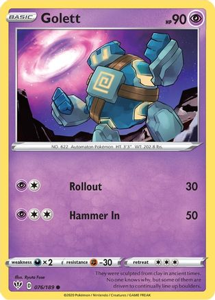 Golett 76/189 - SWSH03 Darkness Ablaze Reverse Holofoil - Poke-Collect
