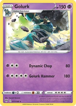 Golurk 77/189 - SWSH03 Darkness Ablaze Reverse Holofoil - Poke-Collect