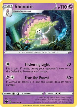 Shiinotic 80/189 - SWSH03 Darkness Ablaze Reverse Holofoil - Poke-Collect