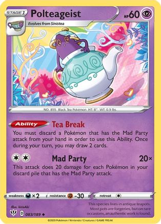 Polteageist 83/189 - SWSH03 Darkness Ablaze Reverse Holofoil - Poke-Collect
