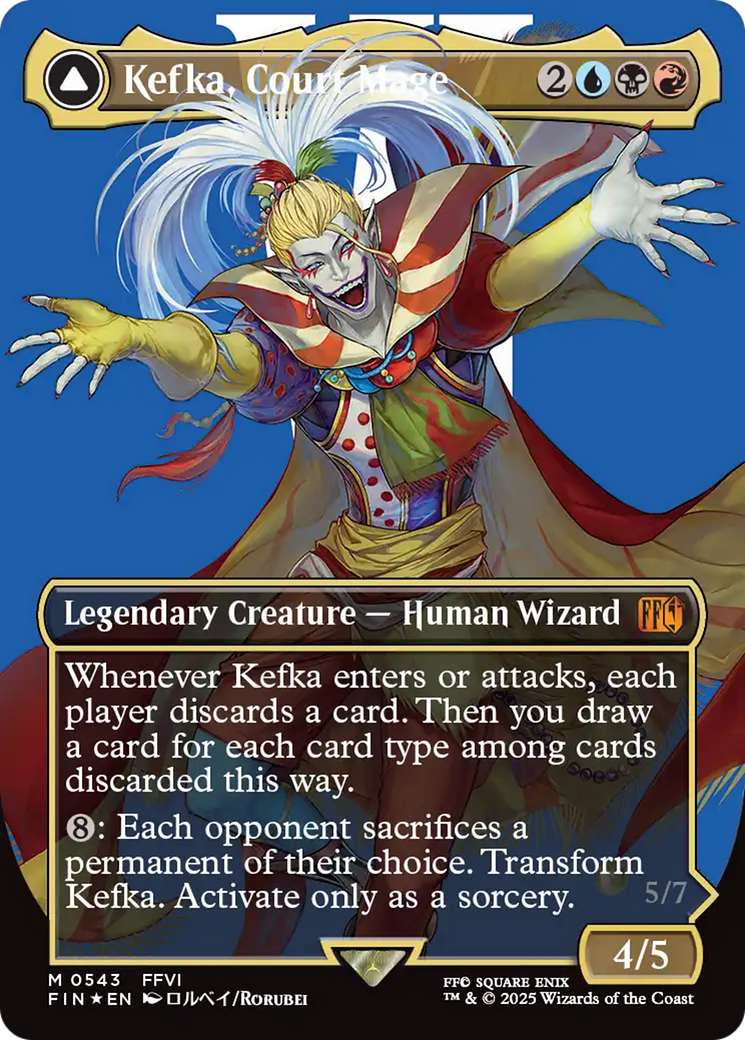 Kefka, Court Mage // Kefka, Ruler of Ruin (FIN-543) - FINAL FANTASY (Borderless) Foil - Poke-Collect