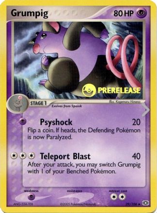 Grumpig - 29/106 (Prerelease) 29 - Nintendo Promos - Poke-Collect