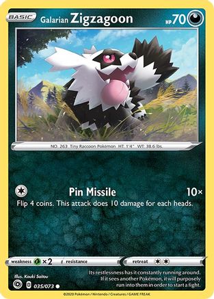 Galarian Zigzagoon 35/73 - Champions Path Reverse Holofoil - Poke-Collect