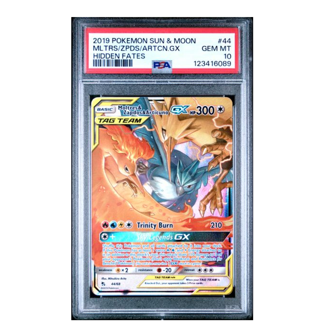 Moltres & Zapdos & Articuno GX Tag Team Hidden Fates #44 PSA 10 - Poke-Collect