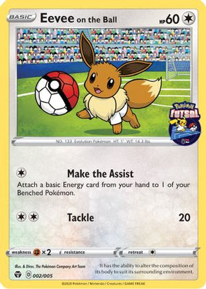 Eevee on the Ball - 002/005 (Pokemon Futsal) 2/5 - Miscellaneous Cards & Products - Poke-Collect